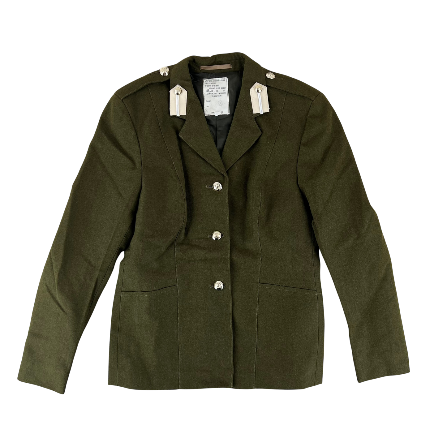 British Army Women's 1980 Pattern No. 2 Olive Green Dress Jacket - Welbeck College - Small 162/88