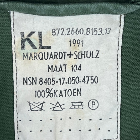 Dutch Army Field Shirt Jacket Green Long Sleeve - Large