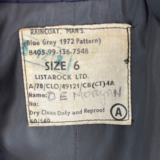 British Air Force RAF 72 Pattern Raincoat Trenchcoat - Large