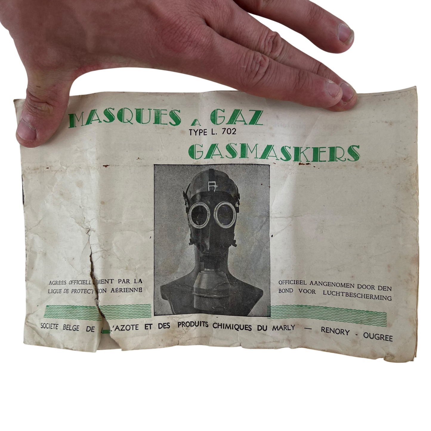 Belgian Army L-702 WW2 Gas Mask Complete Kit