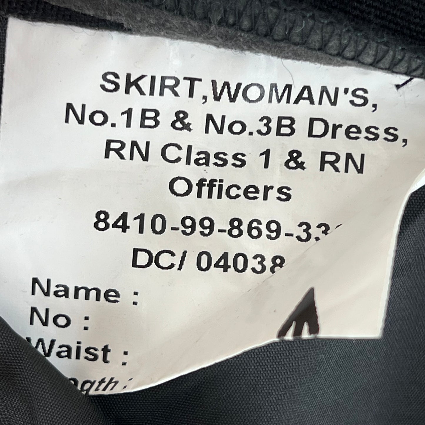 British Royal Navy Women's Officer's No. 1 & No. 3B Dress Black Skirt - W31