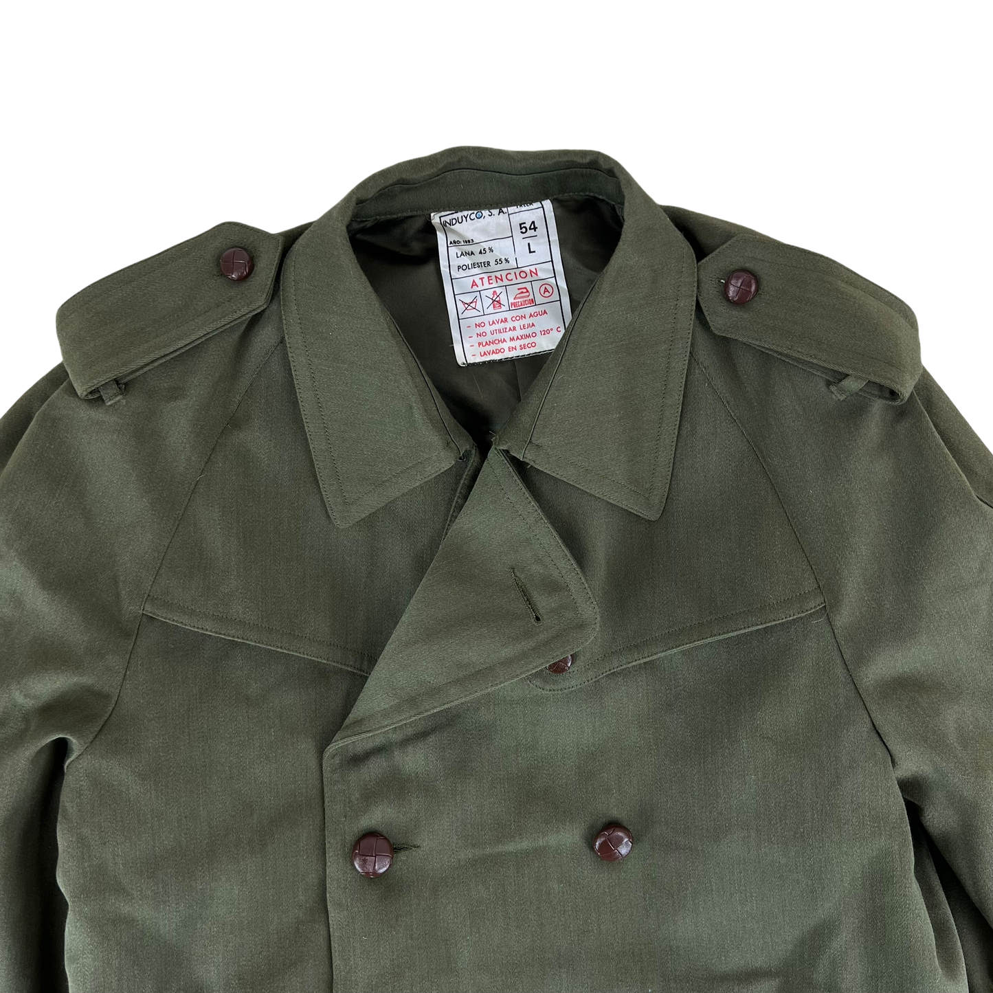 Spanish Army 80s Green Trenchcoat - Large