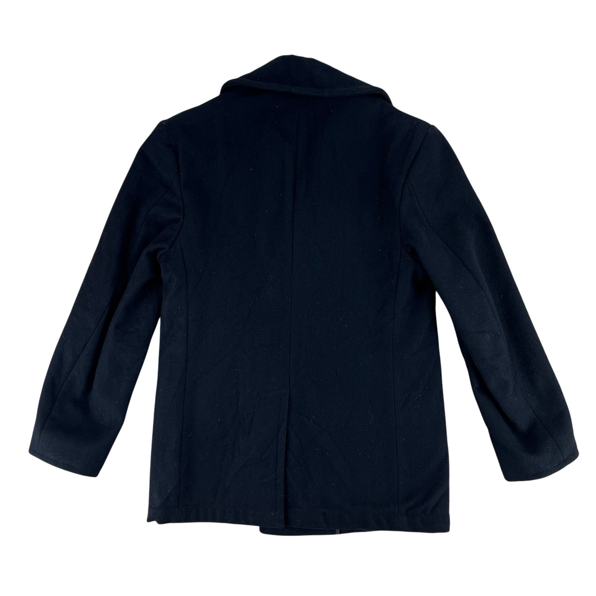 US Navy 80s Black Wool Peacoat - Medium 36S