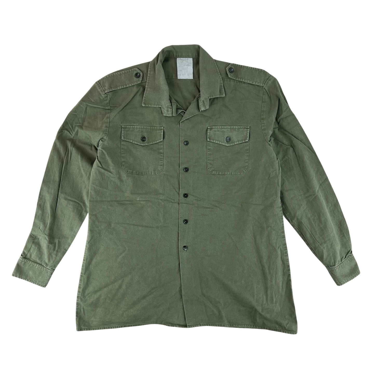British Army Mens Olive Green Cotton Shirt Long Sleeve - X Large C47/48