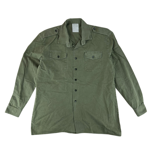 British Army Mens Olive Green Cotton Shirt Long Sleeve - X Large C47/48