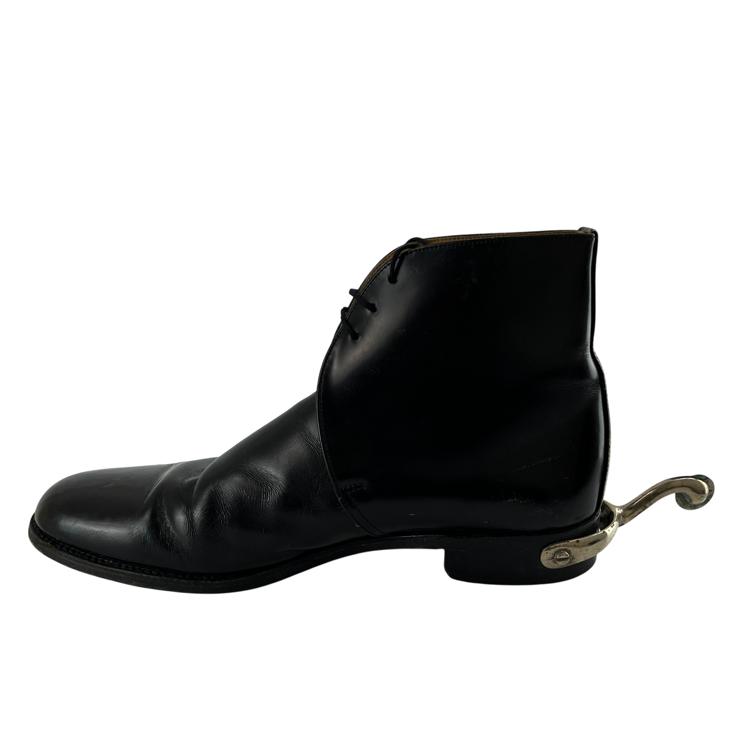 British Army Black George Boots w/ Spurs - Size 10