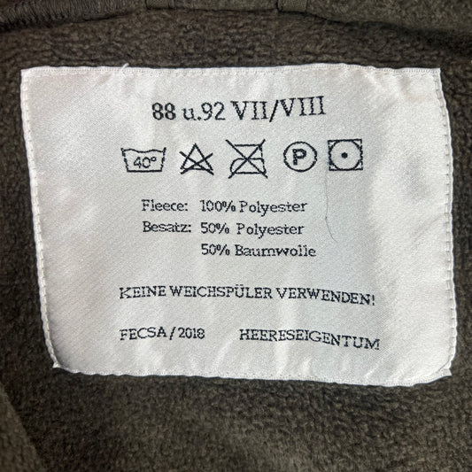 Austrian Army Olive Fleece Cardigan - Small 88-92 V/VI