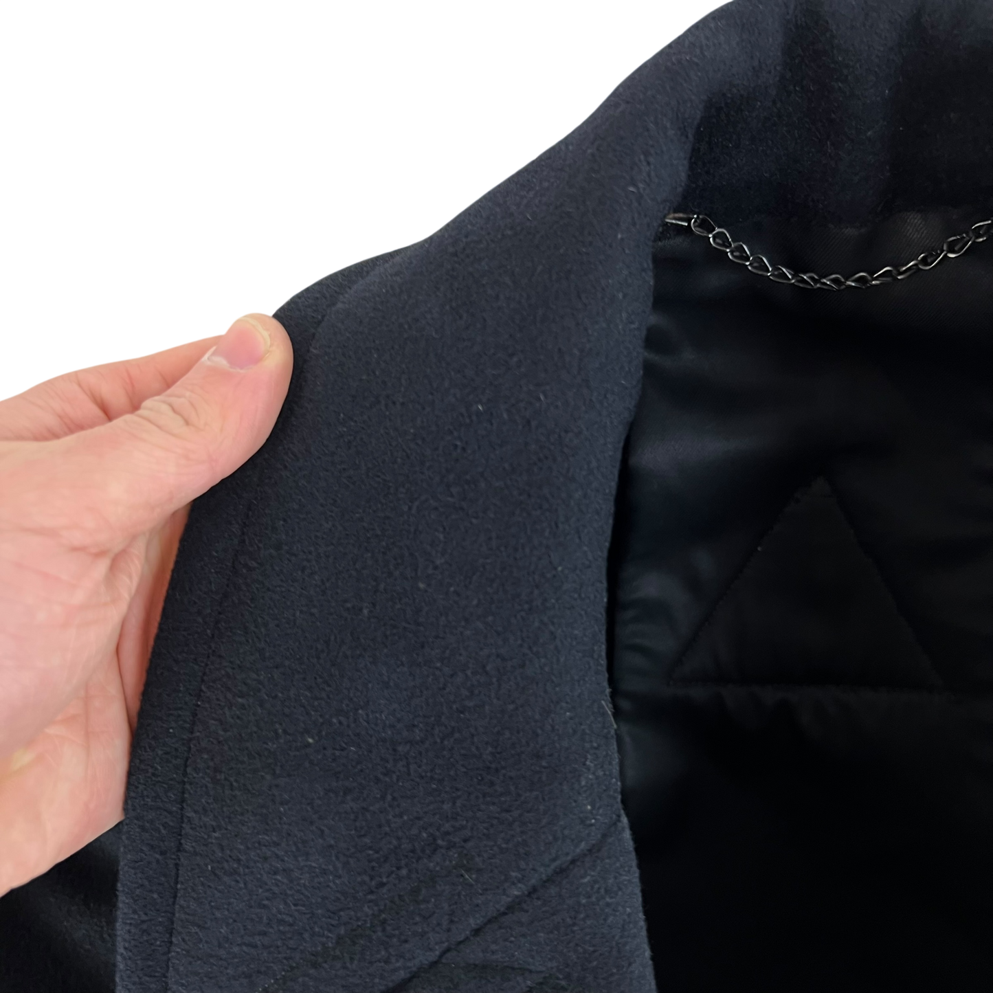 British Royal Navy WW2 40s Black Wool Greatcoat - Medium