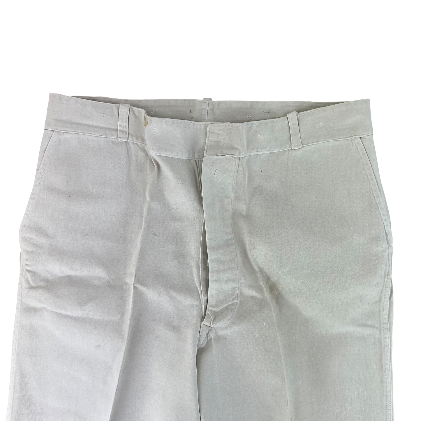 British Merchant Navy 40s 50s CC41 Tropical White Trousers - W40 L31