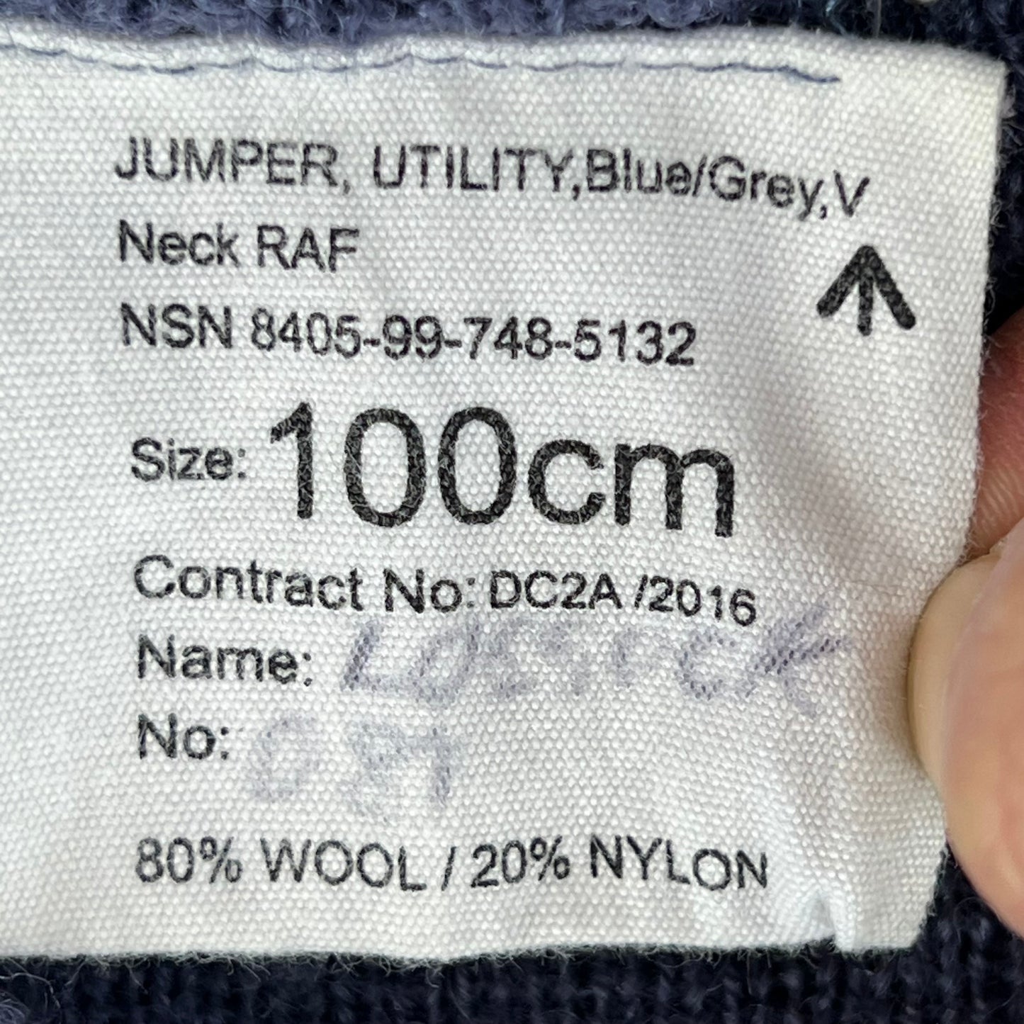 British RAF Wool V Neck Pullover Jersey Jumper - Medium 100cm