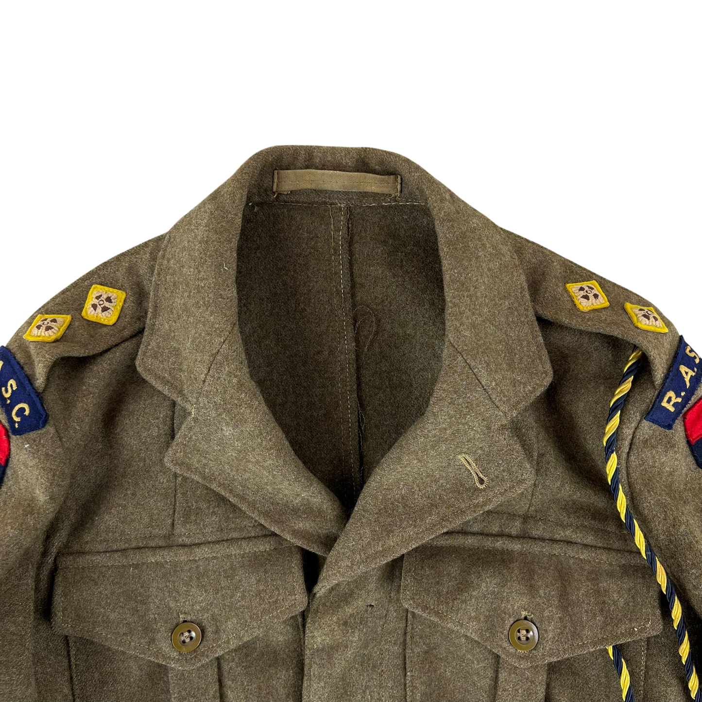 British Army 50s Khaki Ike 1949 Pattern Battle Dress Jacket - RASC - Small SIZE 4