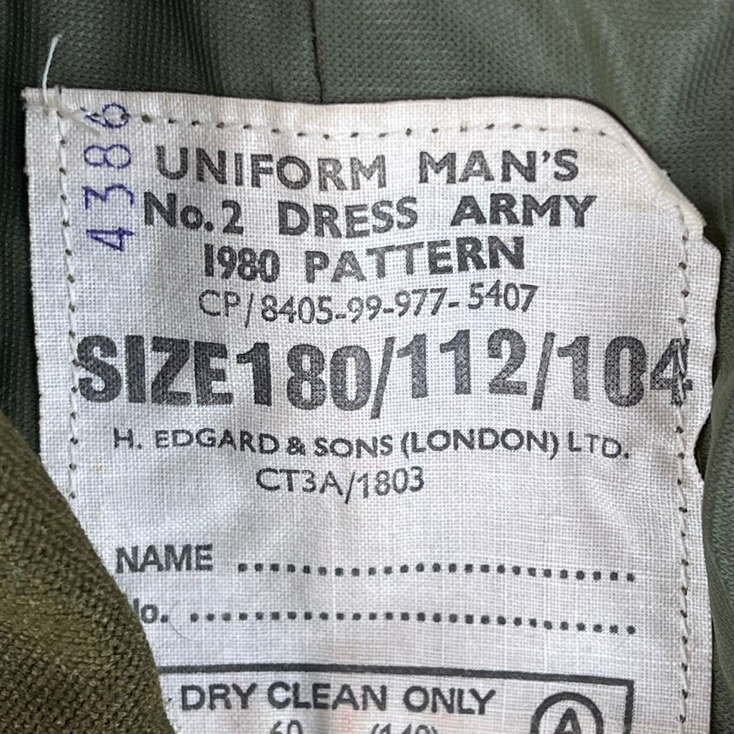 British Army 1980 Pattern No. 2 Olive Green Dress Jacket - Royal Signals - Large 180/112