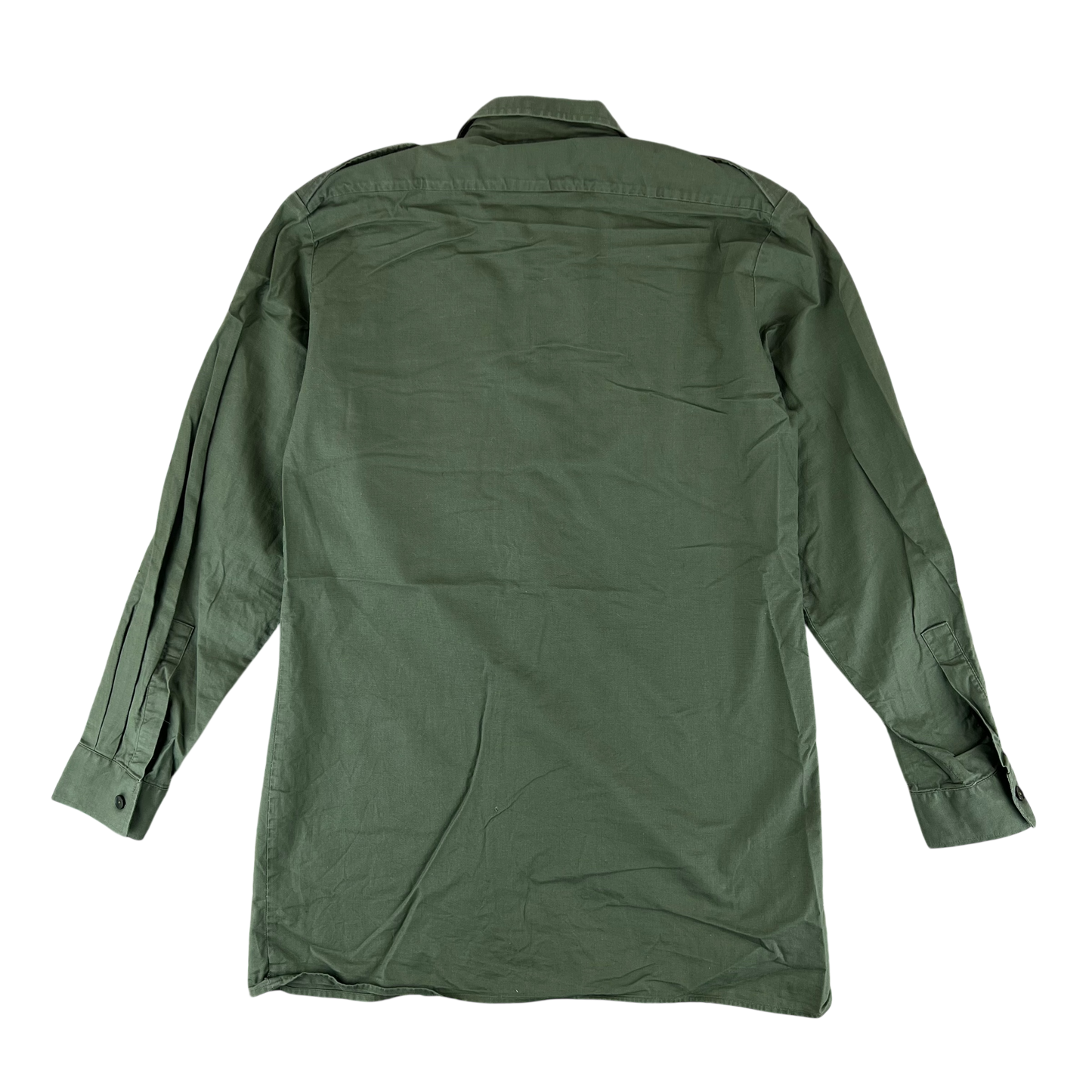 British Army Mens Olive Green Cotton Shirt Long Sleeve - Large 38/40