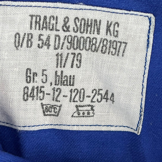 West German Army Cotton PTI Blue Swim Shorts - Small