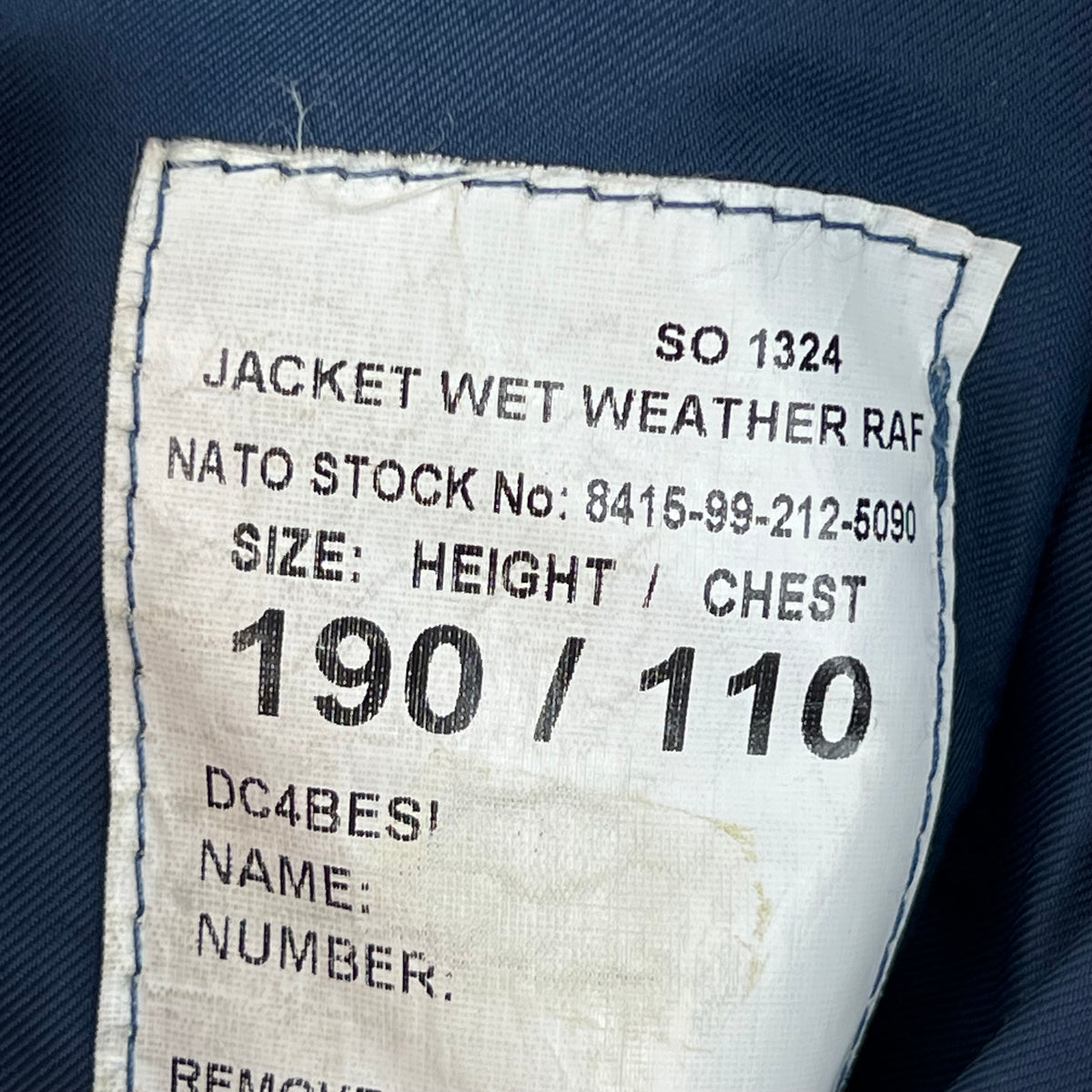 British RAF Wet Weather Jacket w/ Liner - Large 190/110