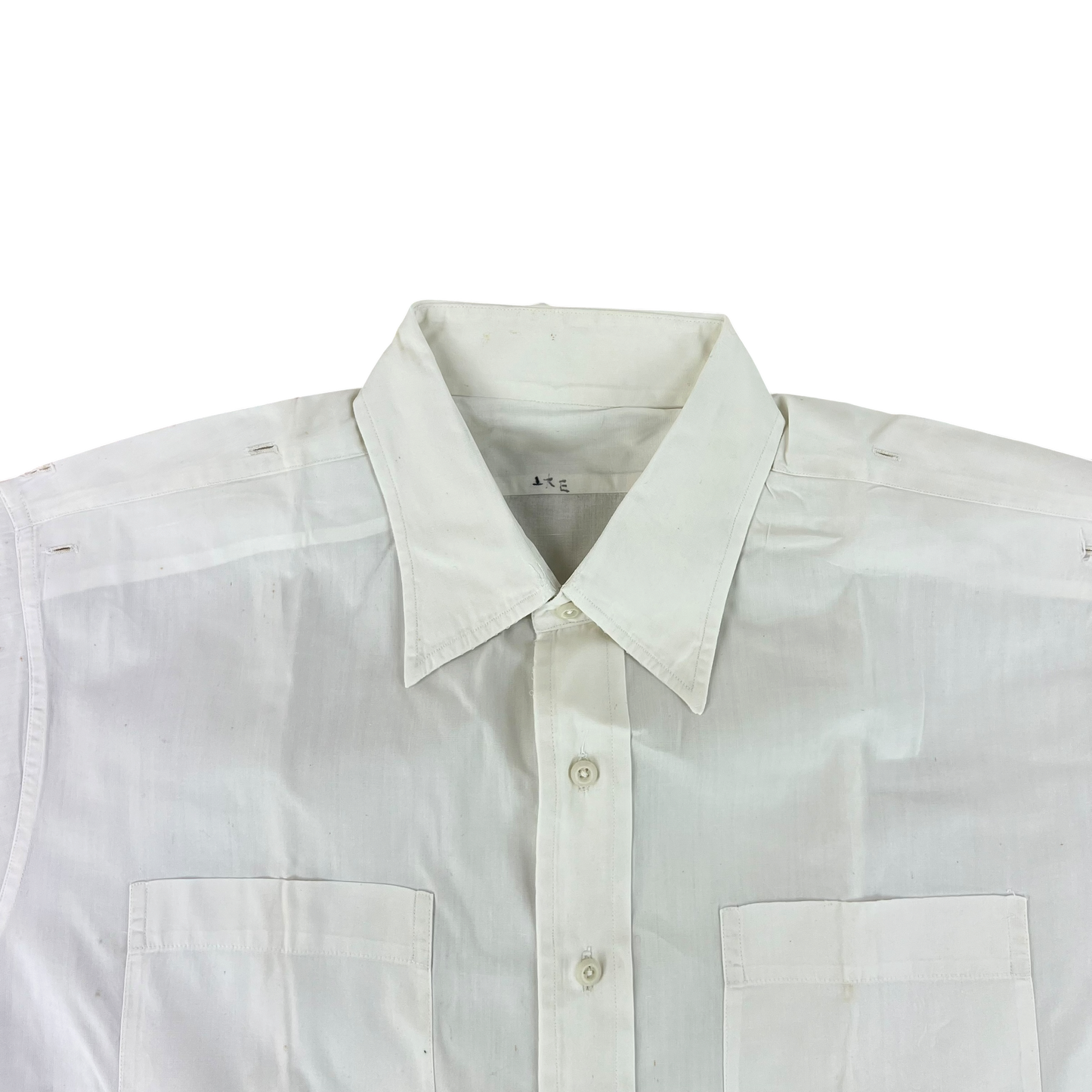 British Merchant Navy 50s Officer's Tropical Short Sleeve Shirt - Large