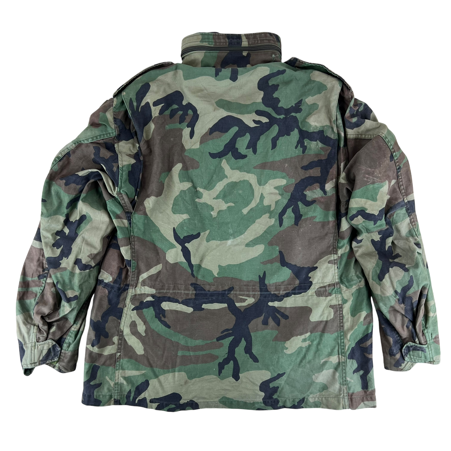 US Army M81 Woodland Camo M65 Cold Weather Field Coat - Large