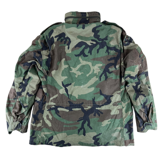 US Army M81 Woodland Camo M65 Cold Weather Field Coat - Large