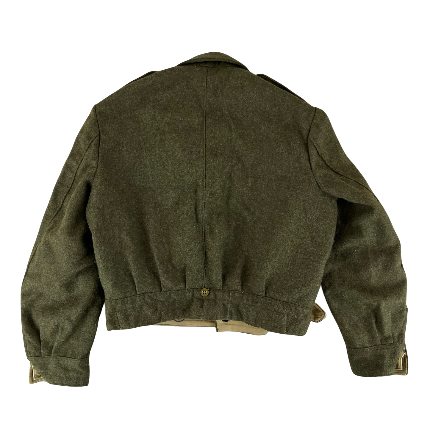 Greek Army 60s Olive Wool Ike Battledress Jacket - Large