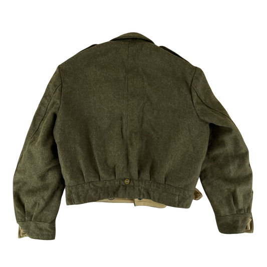 Greek Army 60s Olive Wool Ike Battledress Jacket - Large