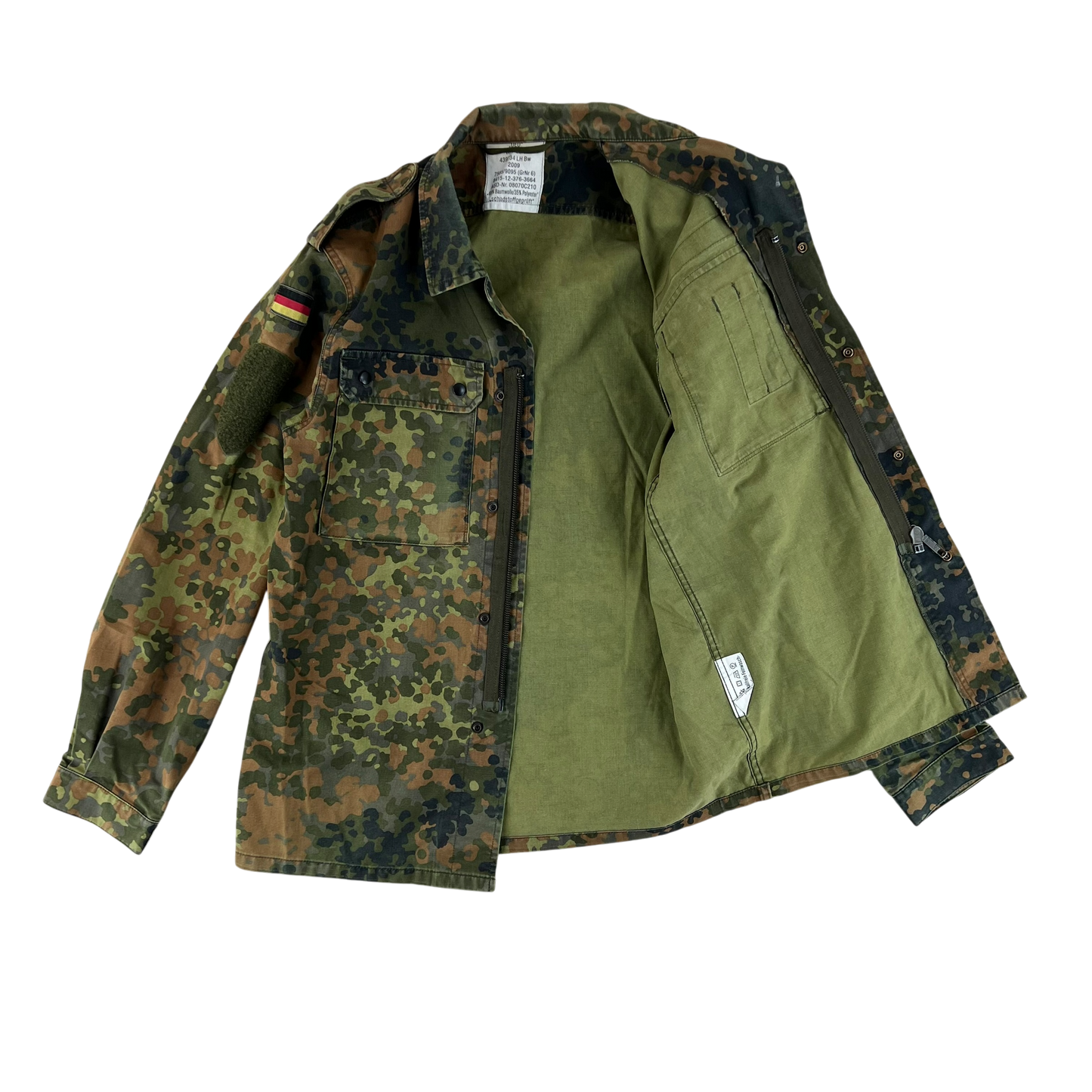 German Army Flecktarn Camouflage Long Sleeve Field Shirt - Medium GrNr 6