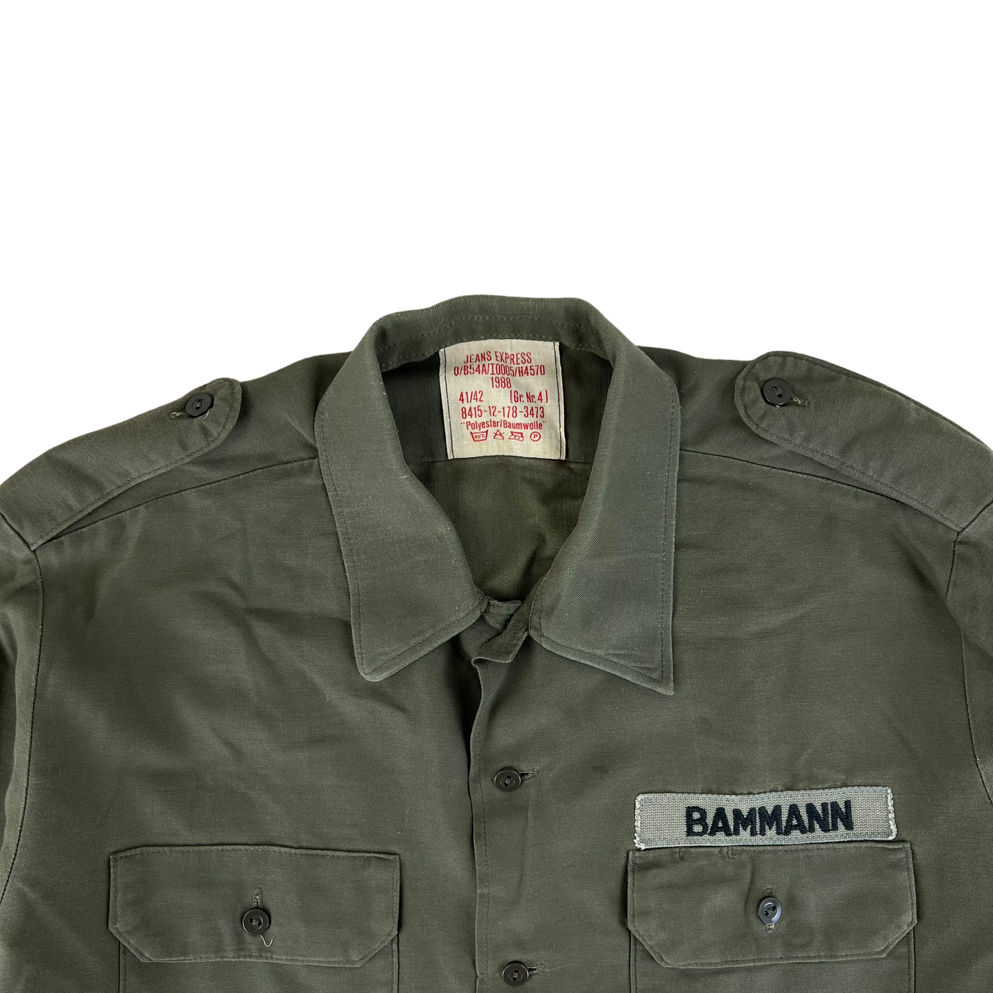 German Army Olive Green Long Sleeve Field Shirt - Large GrNr4