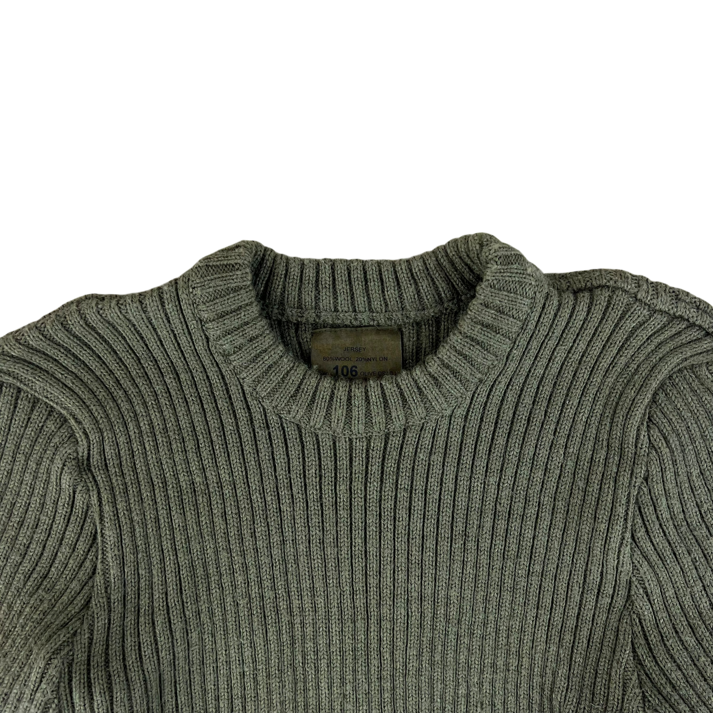 British Army Olive Green Pullover Jumper - Medium