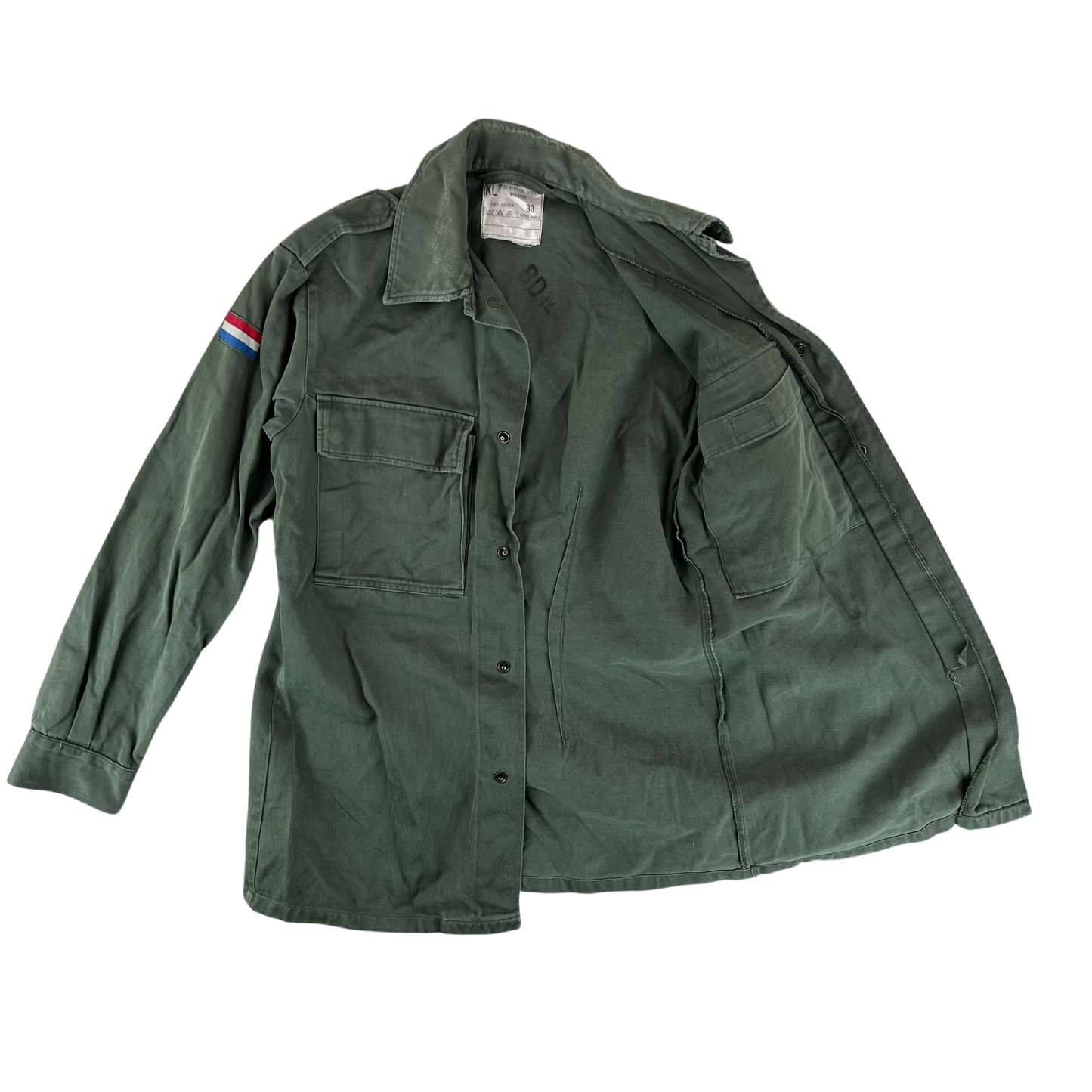 Dutch Army 70s Field Shirt Jacket Green Long Sleeve - Small