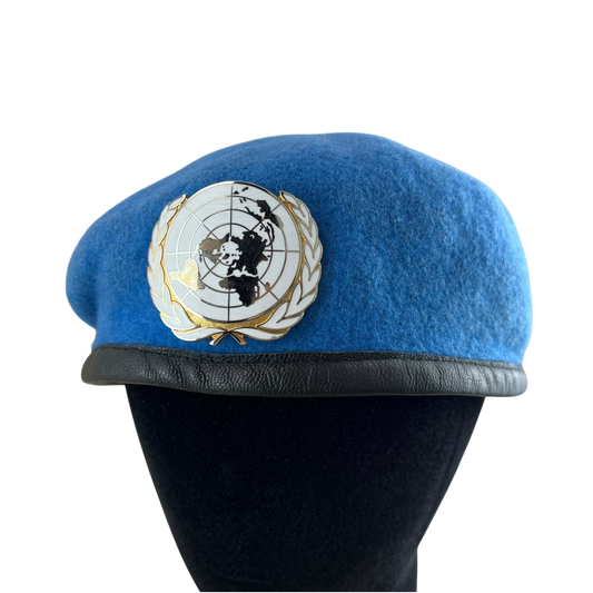 British Army UN Peacekeeper's Blue Beret w/ Badge - Large 60cm