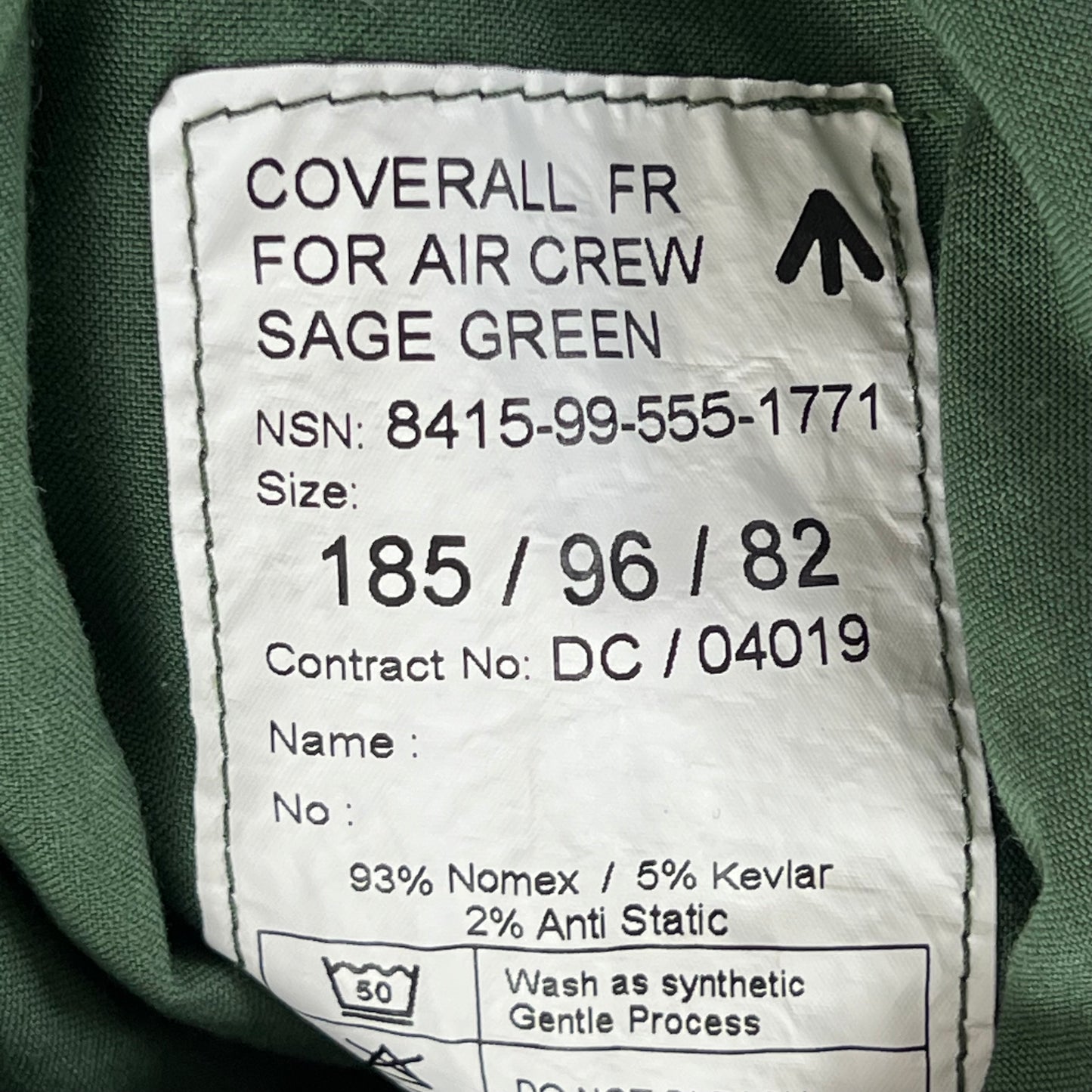 British RAF Green Aircrew Coverall - Medium 185/96