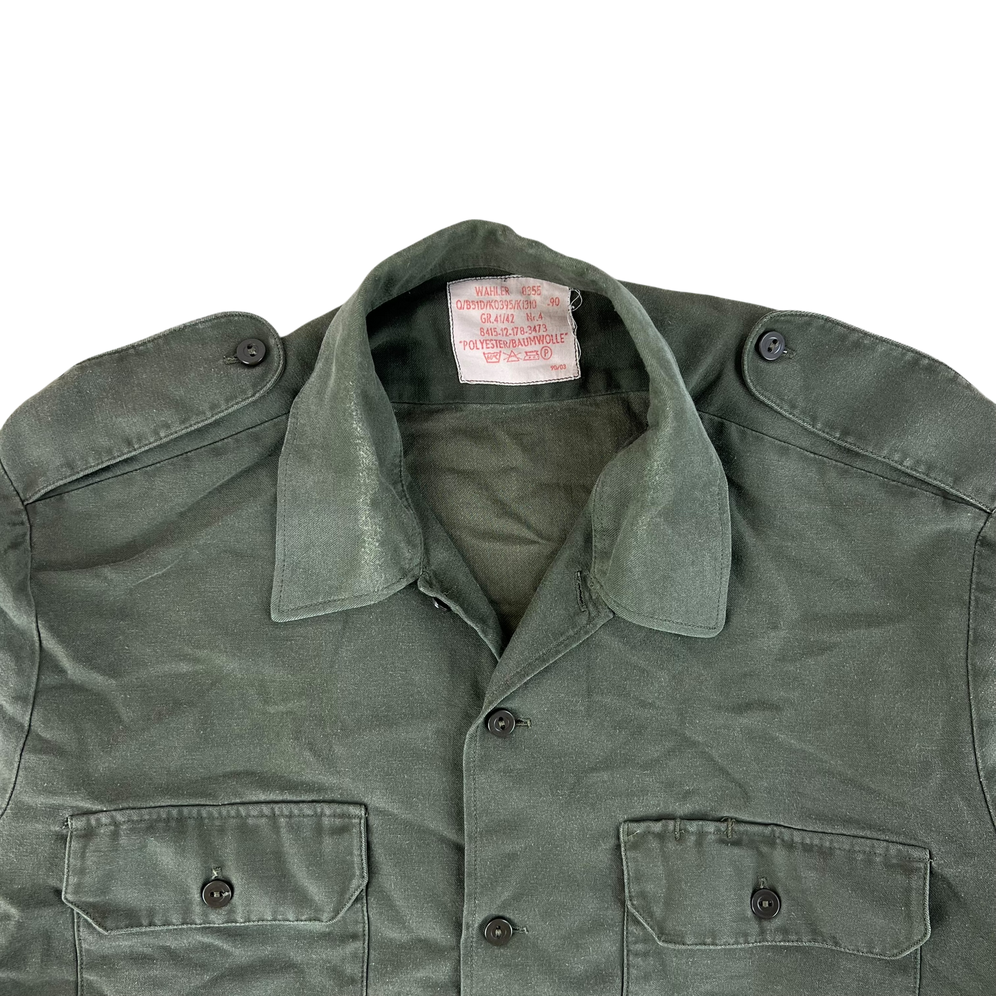 German Army Olive Green Long Sleeve Field Shirt - Large GrNr4