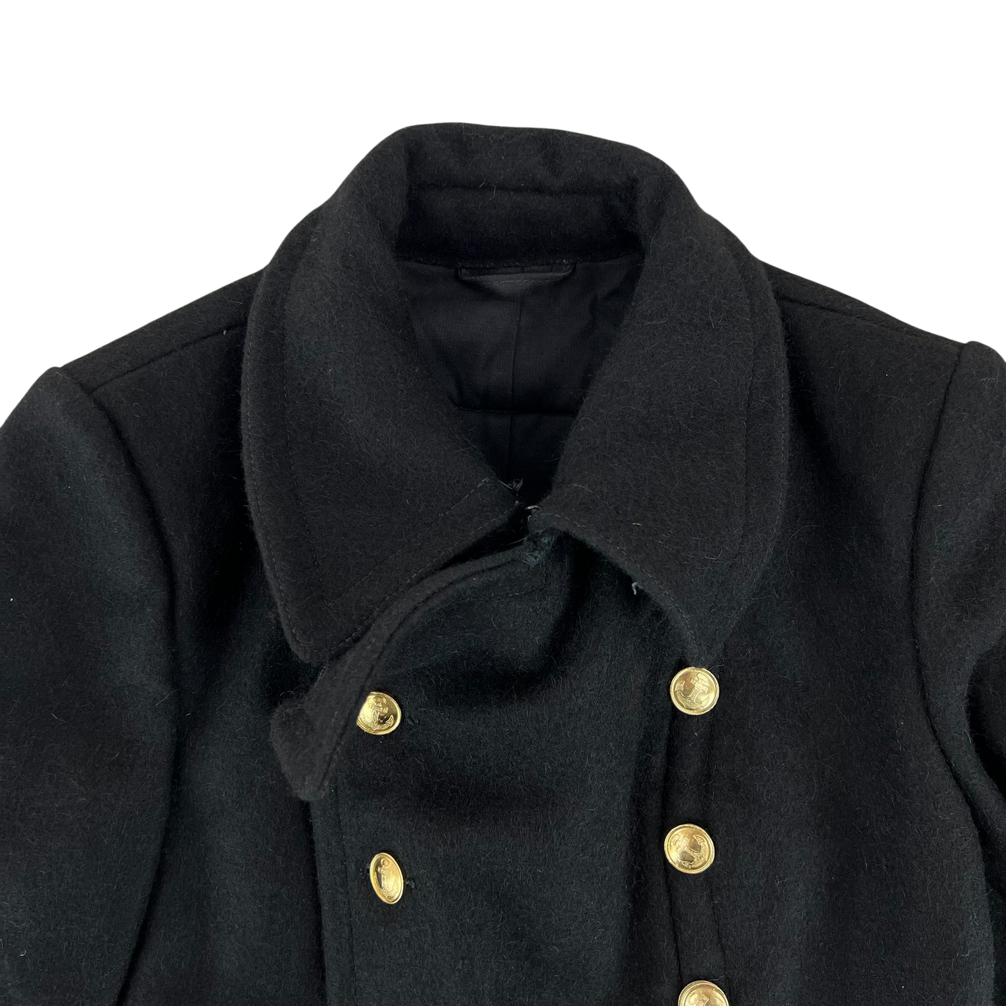 Soviet Navy Black Wool Greatcoat - Small