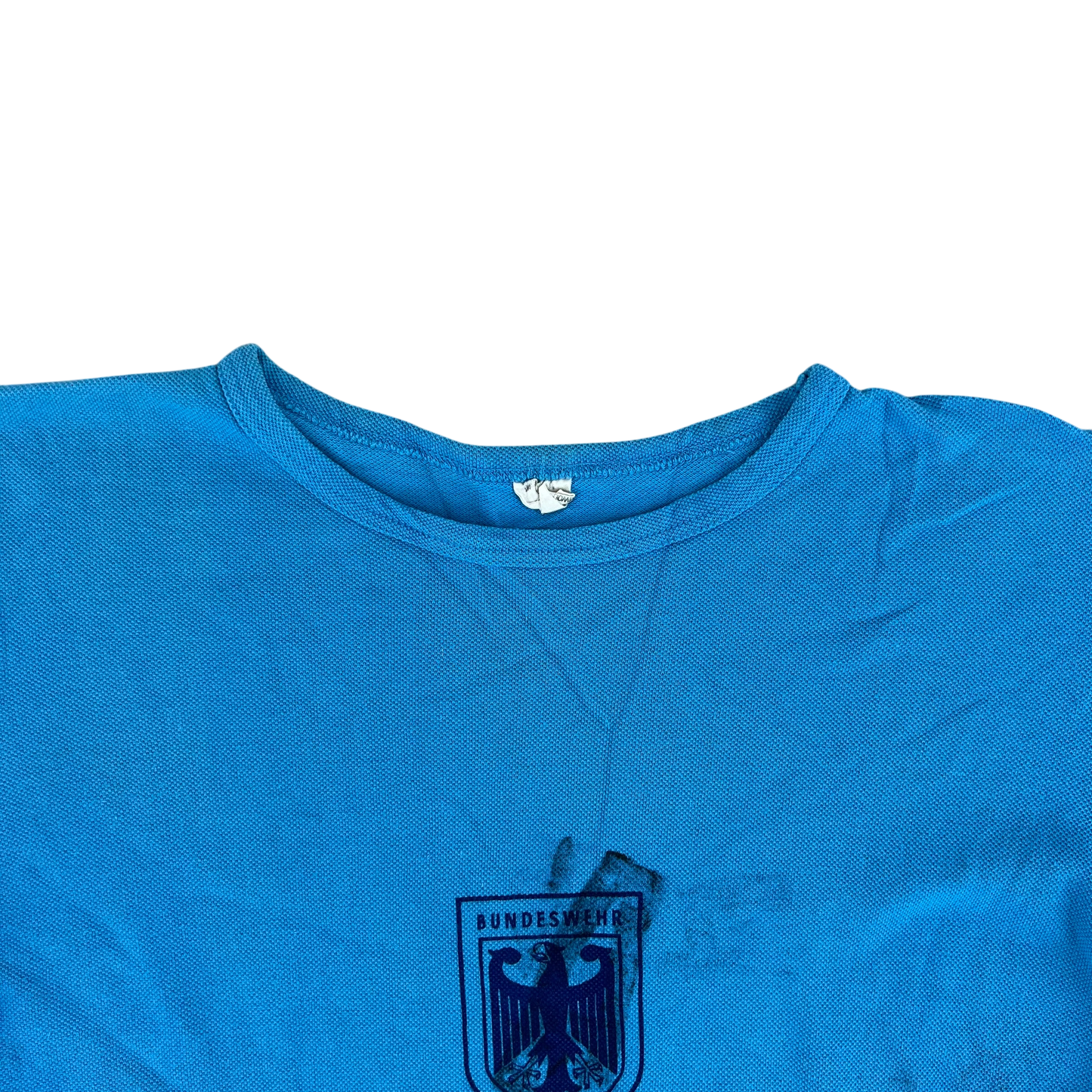 West German Army 70s Blue Training T Shirt - Small