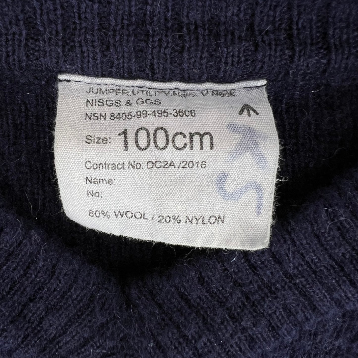 British Royal Navy Wool RISGS & GGS V Neck Pullover Jersey Jumper - 100cm