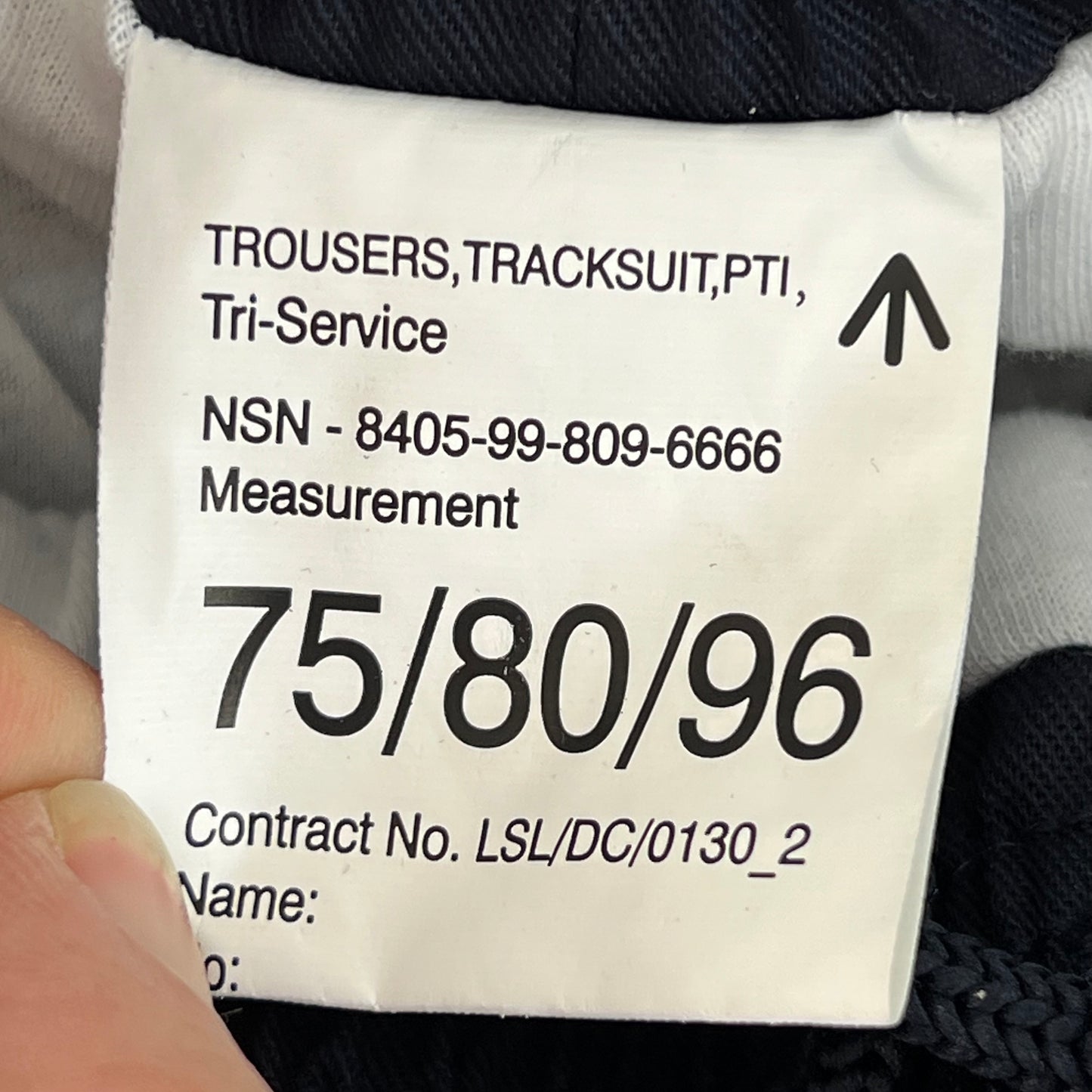 British Army / Tri-Services Navy Blue PTI Tracksuit Trousers - W30 L29