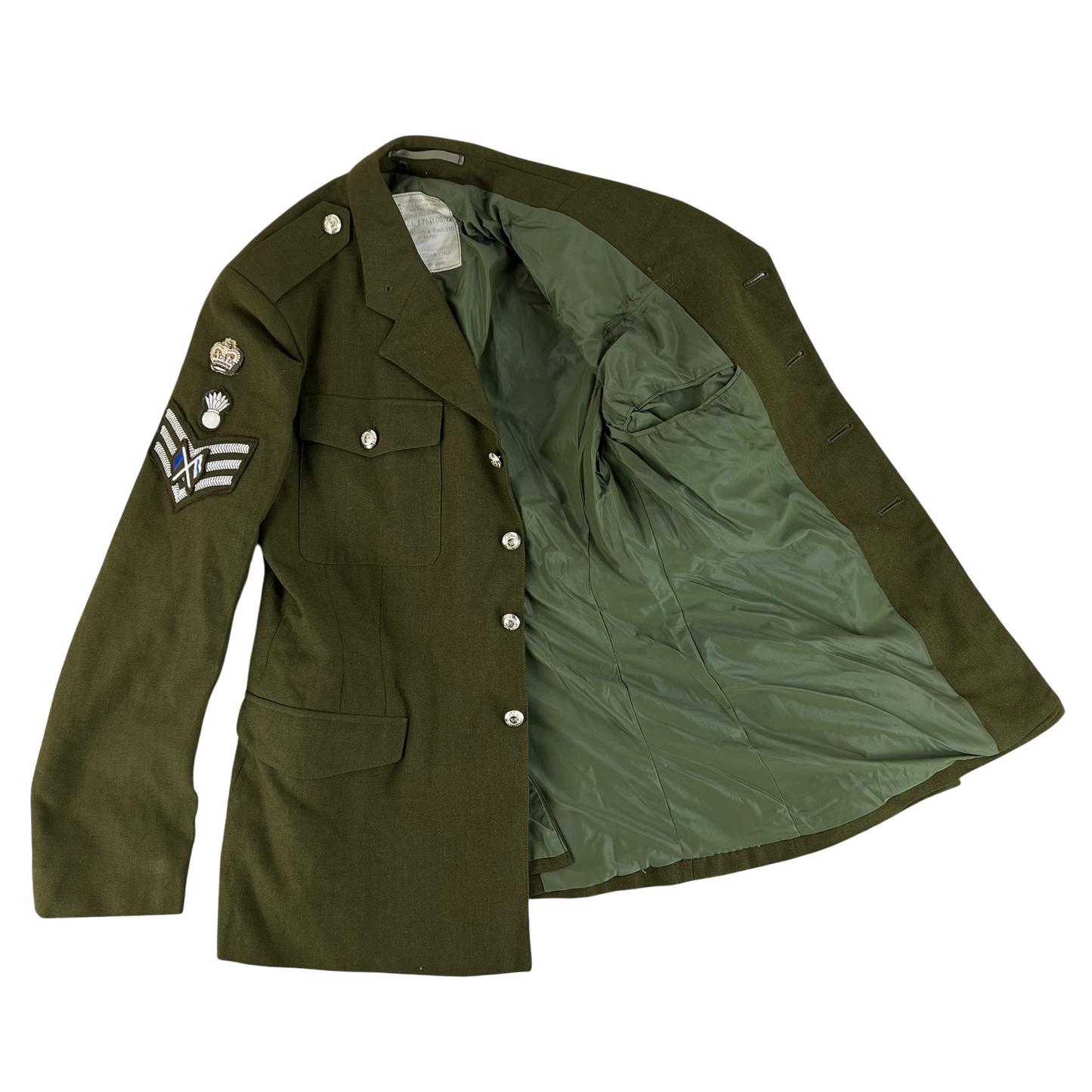 British Army 1980 Pattern No. 2 Olive Green Dress Jacket - Royal Engineers - Large 176/108