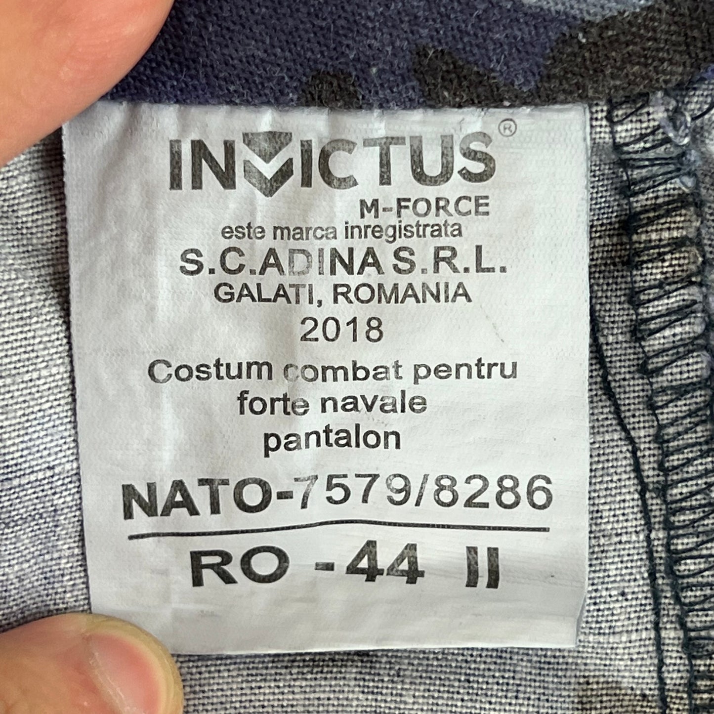 Romanian Navy M2017 Blue Camouflage Ripstop Trousers - W30 L25.5