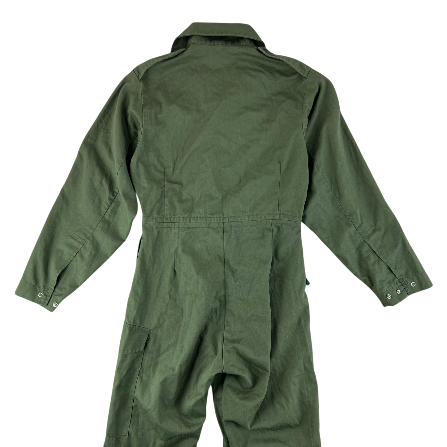 British Army 80s Cotton Work Coveralls Olive Green - Small 160/84