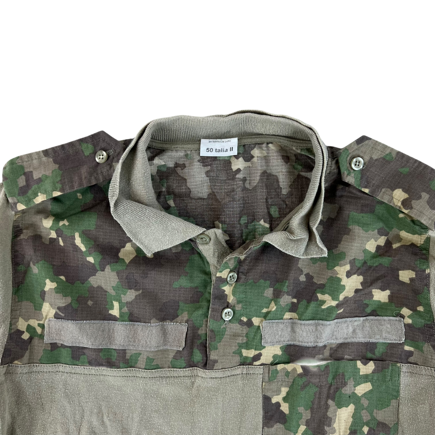 Romanian Army M2017 Woodland Camouflage Polo Top - Medium