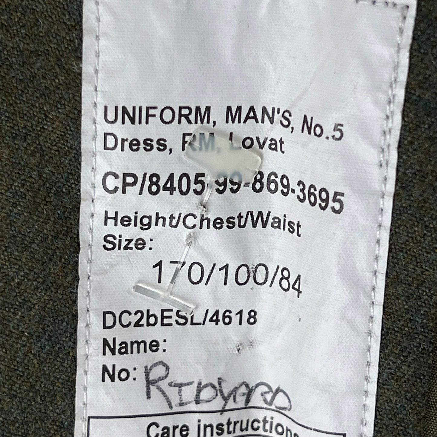 British Royal Marines Lovat No. 5 Dress Jacket - Medium 170/100