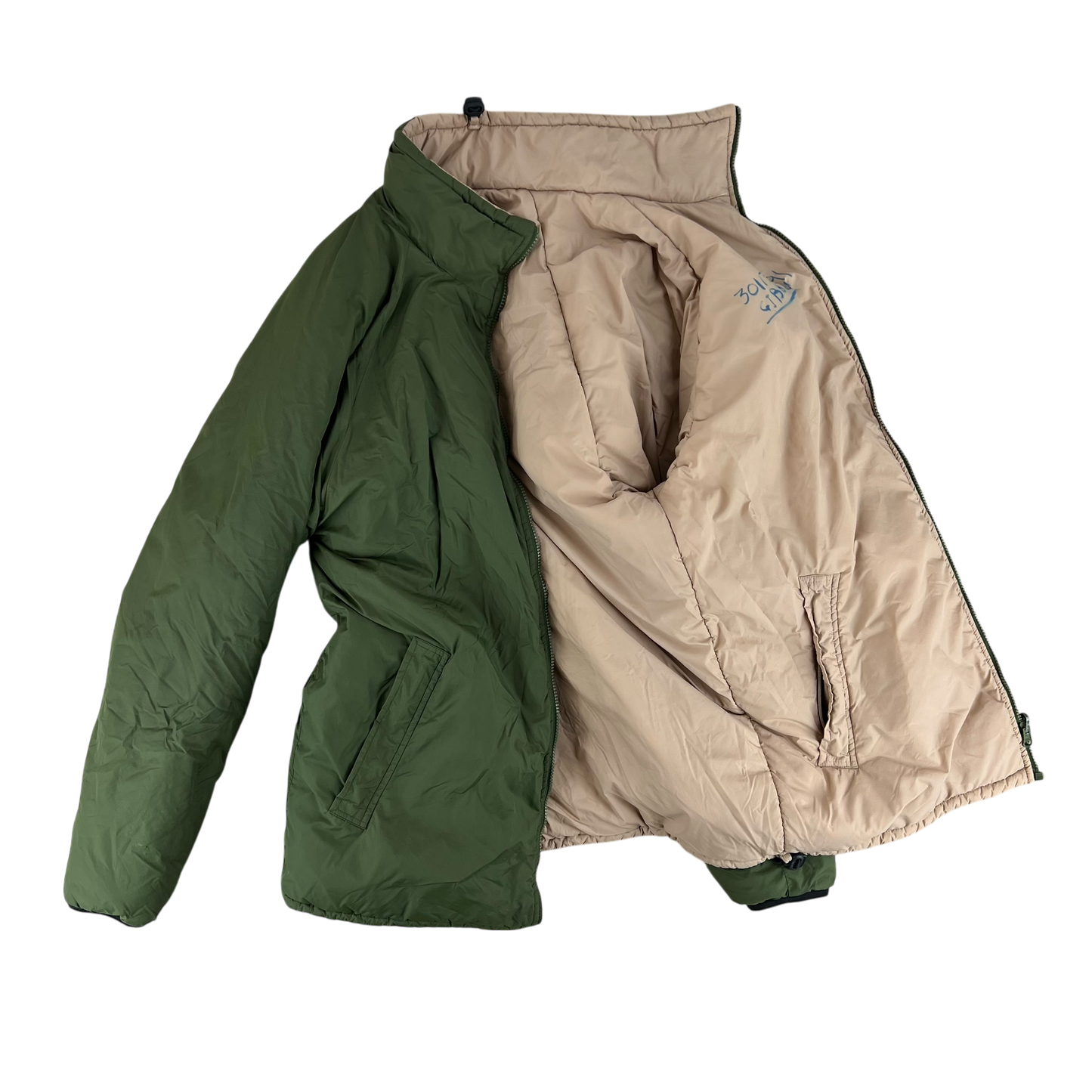 British Army Reversible Thermal Olive Green / Tan Quilted Jacket - Medium