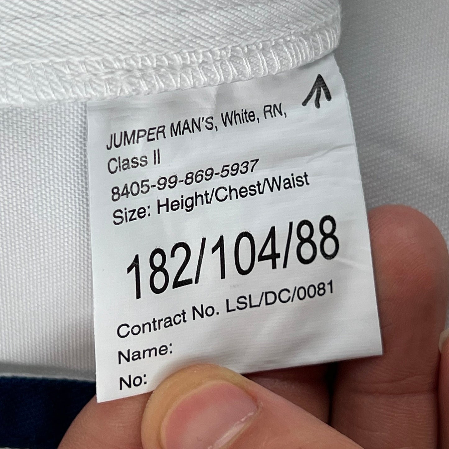 British Royal Navy Class II White Jumper Sailor's Top - Large