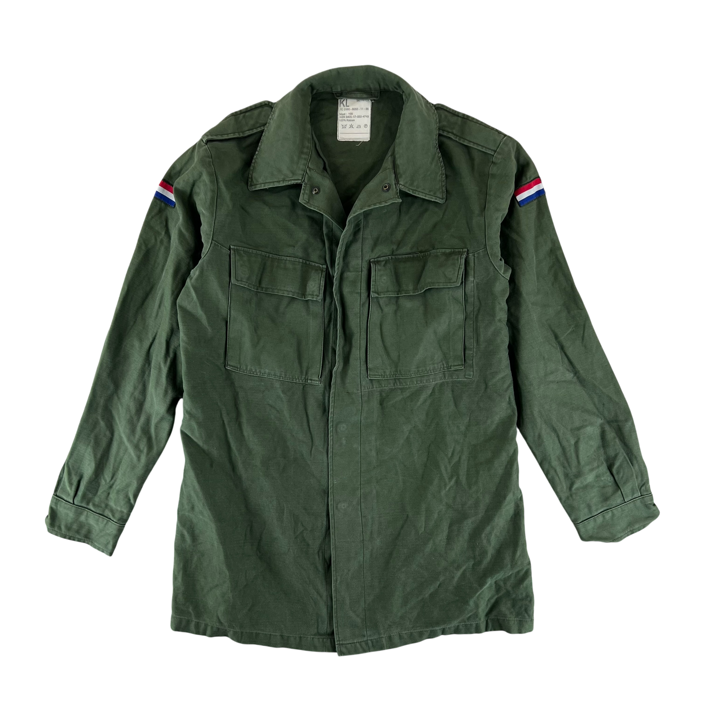 Dutch Army Field Shirt Jacket Green Long Sleeve - Medium