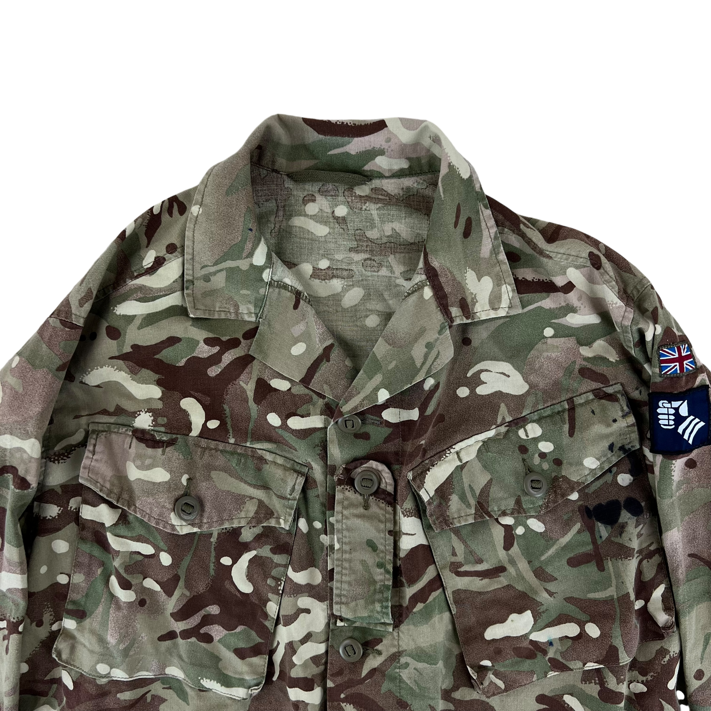 British Army MTP Camouflage Barracks Shirt w/ Patches - Large 190/104