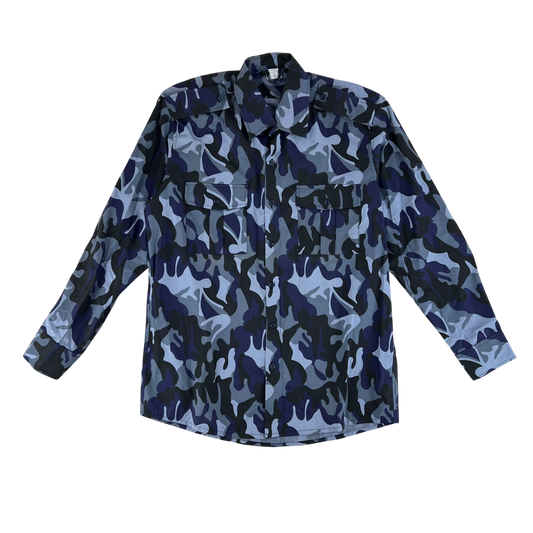 Romanian Army / Police M1990 Blue Leaf Camouflage Long Sleeve Shirt - Medium