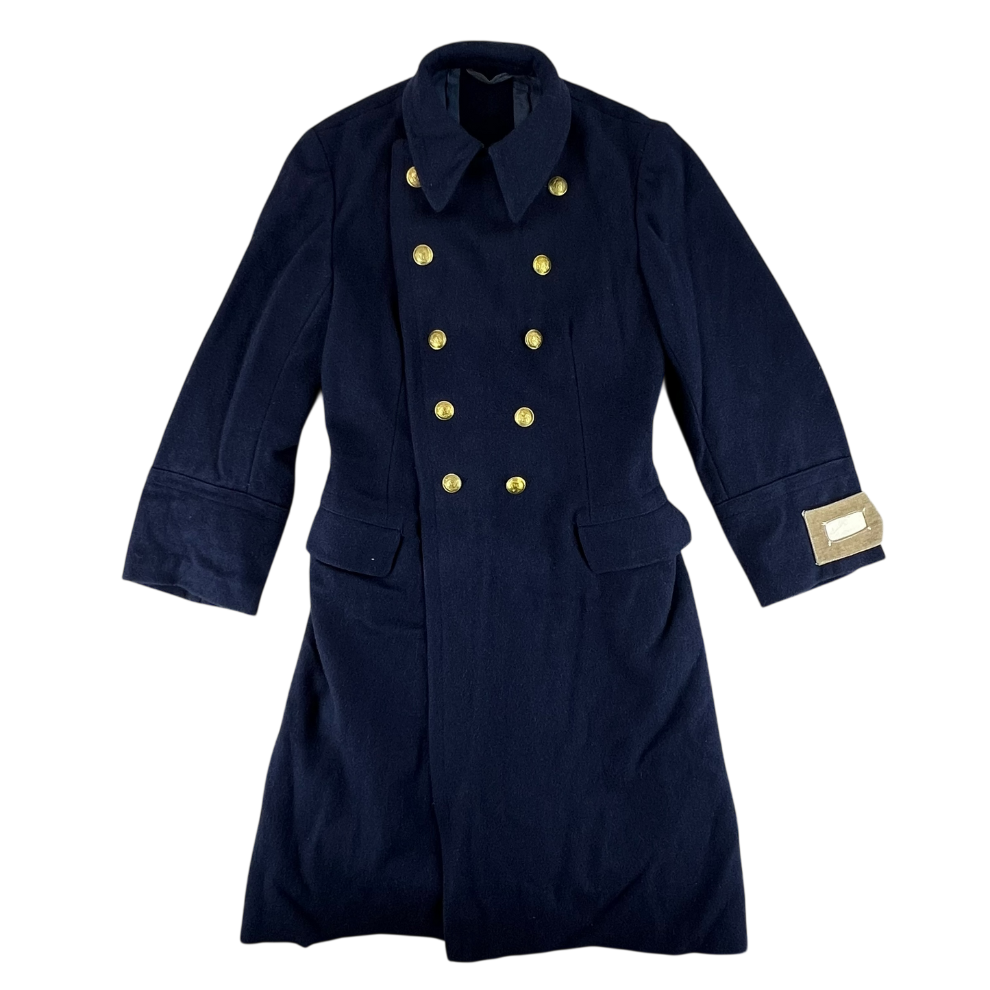 Romanian People's Navy 80's Blue Wool Greatcoat - Small