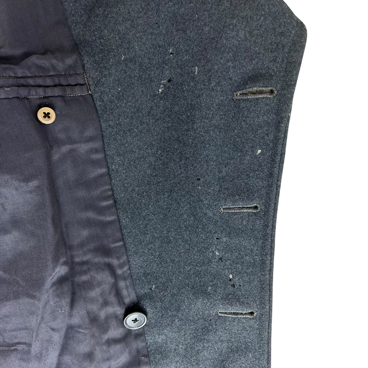British RAF WW2 40's Officer's Blue Grey Wool Greatcoat w/ Belt - Medium Size 6