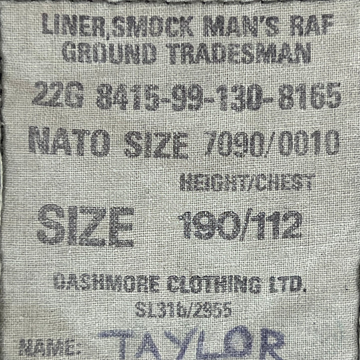 British RAF Cold Weather Smock Jacket Liner - Large 190/112