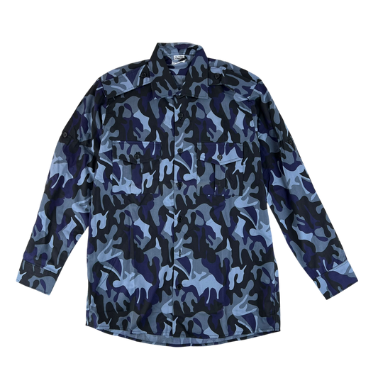 Romanian Army / Police M1990 Blue Leaf Camouflage Long Sleeve Shirt - Large
