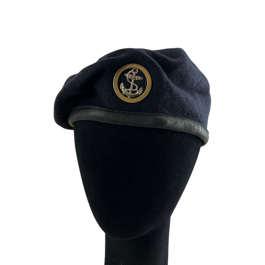 British Royal Navy Beret w/ Badge - Ratings Badge - Medium 58cm